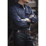 Riolio  Ele Pure Cotton Long Sve Engineer irt for Men Outdoor Wear Resistant Faionable Slim Fit Autumn Season Busin Cas...