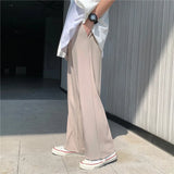 Riolio  Harajuku Style Straight Loose Fit Men's Trousers Casual Wide Leg Pants