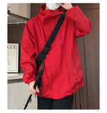 Riolio Spring Autumn Casual Jacket Men/Women Zipper Design High Quality Unisex Outdoor Waterproof Hooded Windbreaker Coats 5Colors