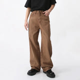 Riolio Men's Wear New Coffee Casual Denim Trousers Spring Loose Simple Vintage Wide Leg Male Jeans Korean Fashion