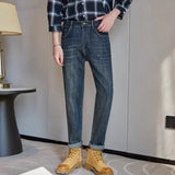 Riolio Spring Jeans Men's High quality Classic Slim Straight Trousers Fashion Stretch Cotton Casual Denim Pants Brand Clothes