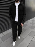 Riolio Spring and autumn 2025 new European and American men's corduroy long-sleeve jacket, fashion, casual and high-quality trousers