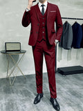 Riolio  Groom's Wedding Dress ( Jacket + Vest + Pants ) High End Brand Solid Color Men's Casual Business Office Formal Suit 3Pcs Sets