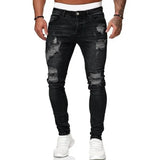 Riolio Men High Waist Fashion Jean Spring Summer Boyfriend Motorcycle Street Wear Skinny Casual Denim Pants Jeans Straight Trousers