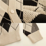 Riolio FALL FASHION MEN Dark Icon Cardigan Sweater Men Oversized Geometric Sweater for Men Autumn Vintage Outwear Mens Sweaters Knitwear