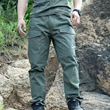 Riolio  Men Ripstop Tactical Cargo Pants Multi Flap Pockets Adjustable Cuff Lightweight Windproof Outdoor Hiking Trekking Work Trousers