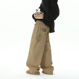 Riolio American Style Wide Leg Straight Cargo Pants Letter Printed Men's Baggy Casual Fashion Overalls Streetwear Male Mopping Trousers