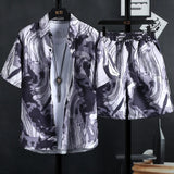 Riolio New Men's Printed Shirt Sets, High Quality Fashion Trend Shorts, Hawaiian Style Casual Floral Tops, INS HOT Men's and Wom