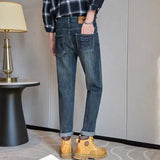Riolio Spring Jeans Men's High quality Classic Slim Straight Trousers Fashion Stretch Cotton Casual Denim Pants Brand Clothes