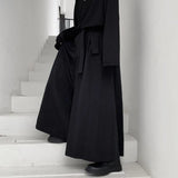 Riolio Chinese Style Men Trousers Dark Style Irregular Wide Leg Men Pants Lace Up Hanfu Tang Trousers Harajuku Kimono Samurai Pants
