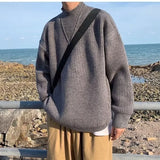 Riolio  Autumn and Winter Korean Men's Sweater Loose Fashion Lazy Pullover Long Sleeve Knitted Sweater New Style