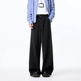 Riolio  Black Suit Pants Men Fashion Society Mens Dress Pants Korean Wide Leg Pants Mens Office Formal Trousers Man Belt Suit Pants