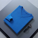 Riolio  Men Cashmere Sweater Autumn Winter Soft Warm Jersey Jumper  Pull Homme Hiver Pullover V-Neck Knitted Sweaters
