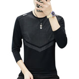 Riolio Ice Silk Long Sve T-irt for Men Slim Fit Qui Dry Smooth Material Spring Summer Base irt 30 40 Years Old Men's Faion