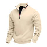 Riolio  cross-border winter velvet heavy loose outdoor men's thermal stand-up collar half zipper sports sweater men