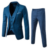 Riolio Men’S Suit Slim 3 Piece Suit Business Wedding Party Vest & Pants Coat Casual Solid Blazers Coat Jacket Luxury