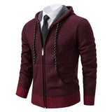 Riolio Men's trend in autumn and winter 2023 new plus velvet padded knit cardigan sweater coat