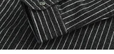 Riolio  Autumn Winter Men Casual Vertical Stripes Plus Velvet Shirt Cotton Long Sleeve Comfortable Daily Tops Button Down Shirts Coat