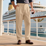Riolio New American Style Business Men Suit Pants Light Luxury Leisure Linen Straight Pants Urban Fashion High Quality Loose Trousers