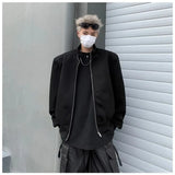 Riolio  Retro Silhouette Short Shoulder Padded Flight Jacket Men's Korean Style Trendy Brand Loose Casual