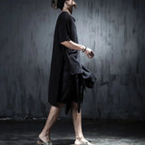 Riolio  Mens T-Shirts Mid-Length Irregular Slit T-Shirts Streetwear Fashion Personality Versatile Niche Tops Men'S Clothing New