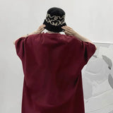 Riolio  American Retro Boyfriend Summer Pullover O-Neck Patchwork Printing Letter Loose Fashion Casual Short Sleeve T-Shirts Tops