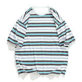 Riolio  Top Quality 100% Cotton Horizontal Stripes Simple Fashion  Men's T-shirt Classic Timeless O Neck Tops Casual Unisex Tees