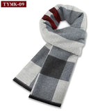Riolio  Luxury Scarf Man Winter Warm Wool Scarf For Men Cashmere Scarves Casual Plaid Male Long Pashmina Outdoor Shawls Man Muffler Gift