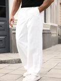 Riolio  Mens Casual Wide Leg Loose Fit Pants With Pockets Fall