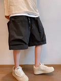 Riolio  Japanese Sle Casual Workwear orts Men's Summer Trendy Outdoor Wear Five-Quarter Loose Fit y Cargo orts