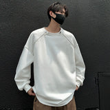 Riolio Spring Men Sweatshirts Metal Zipper Solid Color Casual O Neck Fashion Oversize Streetwear Hip Hop Male White/Black