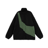Riolio Autumn Polar Fleece Y2K Zip Up Hoodies For Men Colorblock Vintage Hooded Jacket Preppy Loose Sweatshirts Streetwear Coats