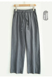 Riolio  Men's Linen Wide Leg Pants Summer New Sle Cotton Linen Loose Straight Casual Long Trousers Faion Brand Faionable