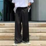 Riolio  Harajuku Style Straight Loose Fit Men's Trousers Casual Wide Leg Pants