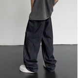 Riolio New Summer Jeans Men Patchwork Denim Trousers Male Oversize Loose Casual Wide-leg Pants Streetwear Harajuku Clothing