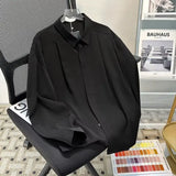 Riolio Korean High-end Long-sleeved Shirt Men's Solid Color High-end Droop Top Spring and Autumn Loose Handsome Shirt Chic Streetwear