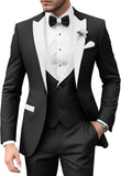 Riolio  3 Pieces Blazer Vest Pant Fashion Marriage Costume New Solid Suits for Men Slim Fit Groom Wedding Suits Tuxedo Best Man