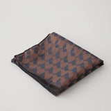 Riolio  24cm Korean Striped Plaid Pocket Square Men Young Boys Brown Casual Handkerchief Scarf Personalized Versatile Suit Pocket Towel