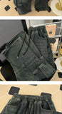 Riolio  New American Jeans Men and Women Trendy Retro Washed Multi Pocket workwear Loose High Street Straight Leg Casual Pants y2k