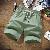 Riolio Summer Shorts Men Solid Casual Shorts Men 100% Cotton Cargo Shorts Brand Beach Shorts Cotton Linen Boardshort Asia Size M-9XL