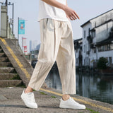 Riolio  Linen Wide Men Pants New Korean Trousers Oversize Linens Streetwear Male Spring Summer Pants Casual Men Clothing Sweatpants