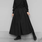 Riolio  Dark Gothic Style Loose 7-point Hakama Pants 2024 New Trendy Wide Leg Pants Genderless Large Size Design Samurai Pants Unisex