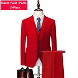 Riolio  M-6XL ( Jacket + Vest + Pants ) Boutique Pure Color Mens Business Formal Suit 3Piece Set and Two-piece Set Groom Wedding Dress