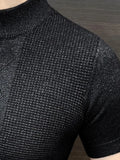Riolio  Half Turtleneck Men's Sweater Underwear T-shirt Slim Diamond Plaid Mid-neck Knitted Base Shirt