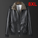 Riolio 8XL Plus Size Mens PU Jacket Warm Thick Coats Winter Autumn Fur Collar Leather Jacket Male Fashion Casual Big Size 7XL 8XL HX513