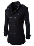 2024 Autumn Men Boutique Black Gray Classic Solid Color Thick Warm Coats Men's Extra Long Trench Coat Male Jacket