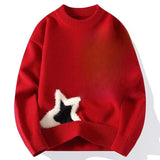 Riolio Trendy Men's Loose-Fit Knitted Sweater Casual Thickened Warm Round Neck Autumn/Winter Perfect For High School Students