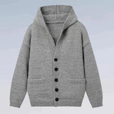 Riolio  Winter Men's Hooded Cardigan Japanese Retro Loose Button-down Knitted Sweater Coats Premium Quality Long Sleeve Pocket Hoodies
