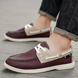 Riolio  Non Slip Men Casual Leather Shoes Loafers New Round-toe Comfortable Flats Driving Shoes Vintage Shoes for Men Zapatos 39-46