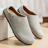 Riolio  New versatile plus size men's casual shoes for outdoor wear resistance one foot lazy shoes half toe slippers